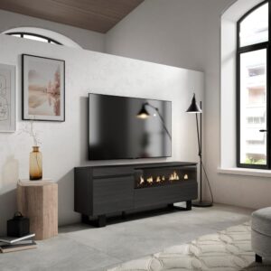 150x57x35cm Spanplatte Schwarz Skraut home Möbel Wohnzimmermöbel TV-Möbel