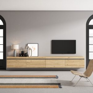 wohnli-moebel-suche-M25015586-1 TV-Möbel Holzeffekt Hängend 320x35x45cm Eiche 320x45x35cm Spanplatte Beige Skraut home Möbel Wohnzimmermöbel TV-Möbel