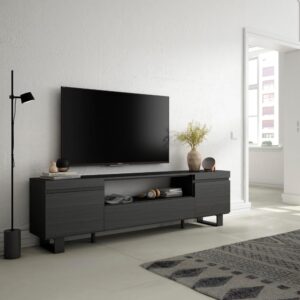 200x57x35cm Spanplatte Schwarz Skraut home Möbel Wohnzimmermöbel TV-Möbel