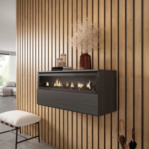 wohnli-moebel-suche-M25015809-1 ElektroKamin LED Holzeffekt Kamin mit Feuereffekt 102x35x45cm Schwarz 102x45x35cm Spanplatte Schwarz Skraut home Möbel Wohnzimmermöbel Regale