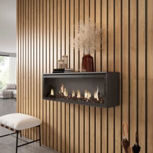 wohnli-moebel-suche-M25015812-1 ElektroKamin LED Holzeffekt Kamin mit Feuereffekt 107x25x38 Schwarz 107x38x25cm Spanplatte Schwarz Skraut home Möbel Wohnzimmermöbel Regale
