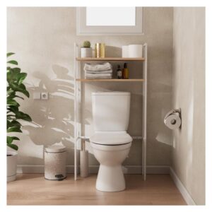 niedriges Toilettenbrückenregal 66x125x22cm Metall Weiß Mob In Möbel Badezimmermöbel Badezimmerschränke