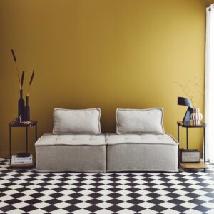 2er-Set Vintage-Beistelltische mit 2 Ablagen 48x60x37cm Spanplatte Weiß sweeek Möbel Wohnzimmermöbel Beistelltische