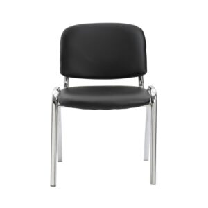 wohnli-moebel-suche-M25018825-1 Besucherstuhl mit Metallgestell und Sitz aus Kunstleder schwarz 48x79x54cm PVC - Polyvinlychlorid Schwarz CLP Möbel Esszimmermöbel Stühle
