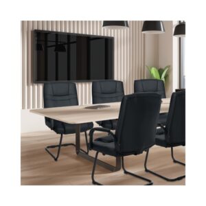 Freischwinger mit Sitz aus Kunstleder schwarz/schwarz 67x104x60cm PVC und Synthetik Schwarz CLP Möbel Esszimmermöbel Stühle