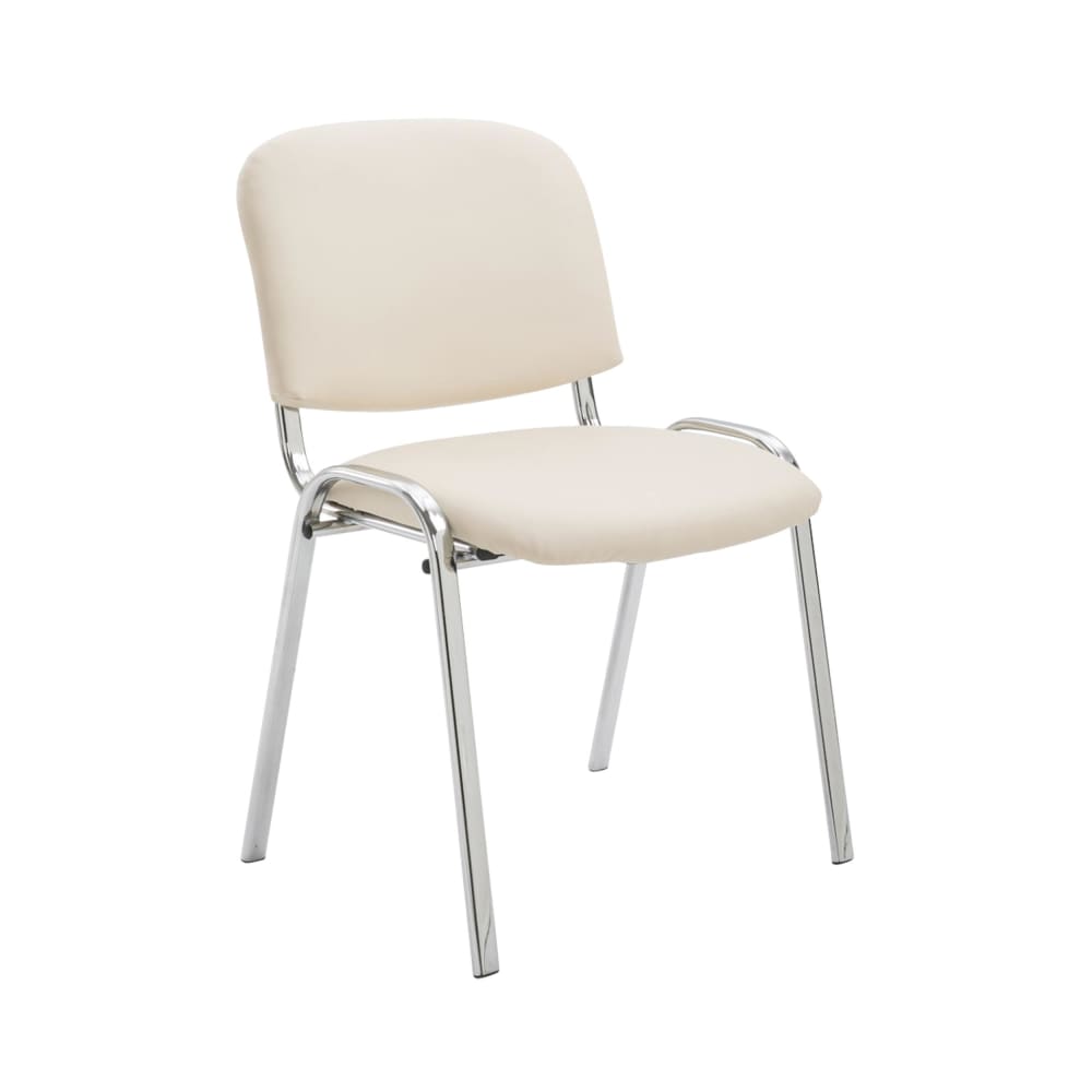 wohnli-moebel-suche-M25018834 Wohnli Möbelsuche - Besucherstuhl mit Metallgestell und Sitz aus Kunstleder creme