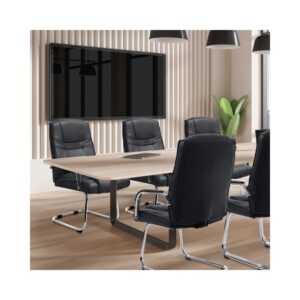 wohnli-moebel-suche-M25018838-1 Freischwinger mit Sitz aus Kunstleder schwarz 67x104x60cm PVC - Polyvinlychlorid Schwarz CLP Möbel Esszimmermöbel Stühle