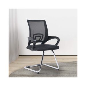 Freischwinger mit Metallgestell und Sitz aus Stoff schwarz 53x91x59cm Stoff Schwarz CLP Möbel Esszimmermöbel Stühle