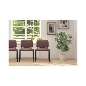 Besucherstuhl mit Metallgestell und Sitz aus Stoff braun 53x83x53cm Stoff Braun CLP Möbel Esszimmermöbel Stühle