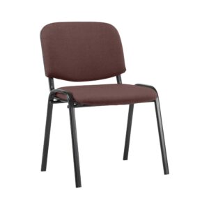 Wohnli Möbelsuche - Besucherstuhl mit Metallgestell und Sitz aus Stoff braun