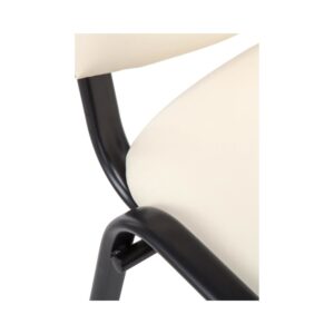 Besucherstuhl mit Metallgestell und Sitz aus Kunstleder creme 53x83x53cm PVC und Synthetik Beige CLP Möbel Esszimmermöbel Stühle