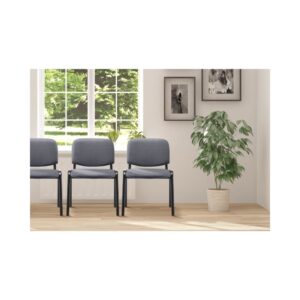 Besucherstuhl mit Metallgestell und Sitz aus Stoff grau 53x83x53cm Stoff Grau CLP Möbel Esszimmermöbel Stühle