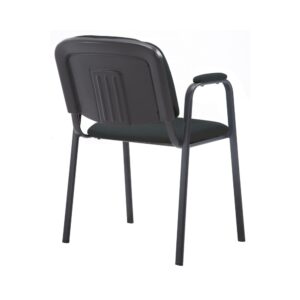 Besucherstuhl mit Armlehnen aus Stoff schwarz 55x79x53cm Stoff Schwarz CLP Möbel Esszimmermöbel Stühle