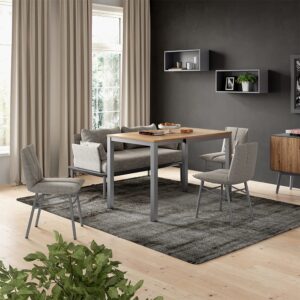 Eiche/Grau 120 x 76 cm