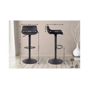 2er Set Barhocker höhenverstellbar aus Kunststoff schwarz 44x69x43cm Harz Schwarz CLP Möbel Esszimmermöbel Barhocker