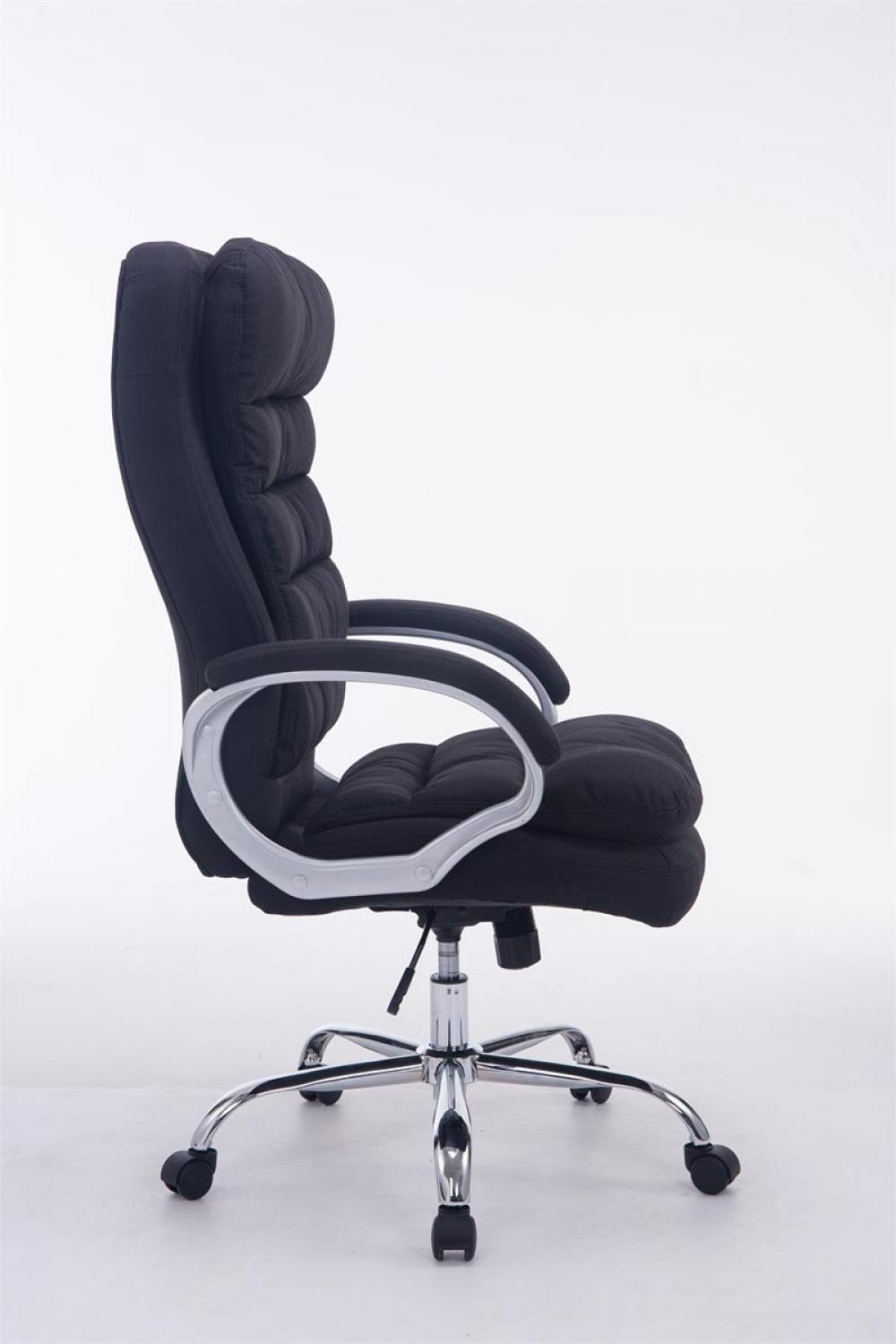 Bürostuhl drehbar höhenverstellbar aus Stoff schwarz 77x116x68cm Stoff Schwarz CLP Möbel Büromöbel Bürostühle