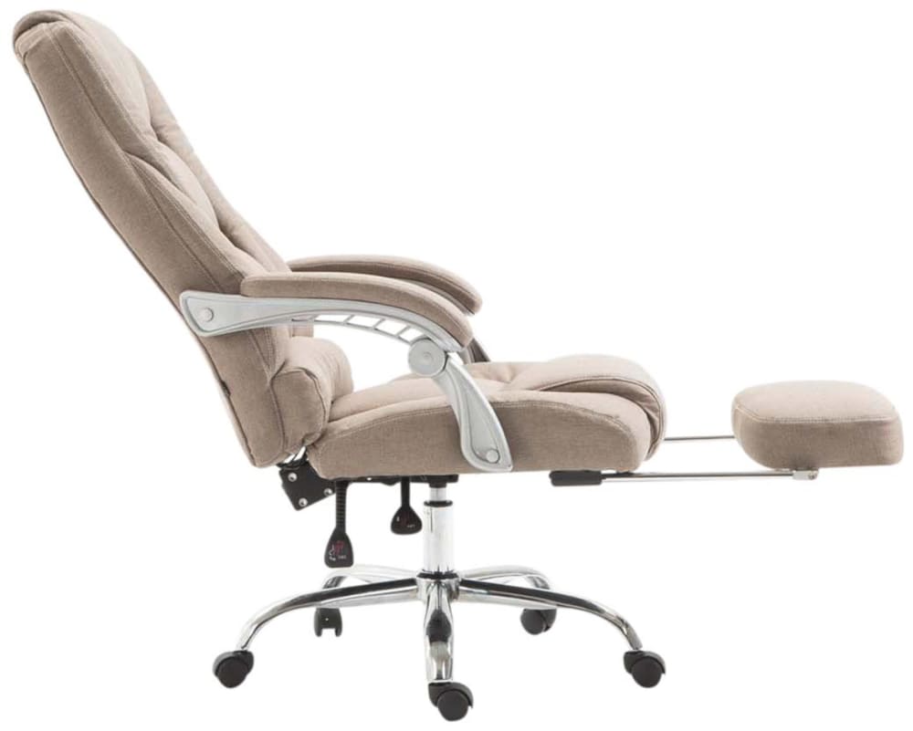 Bürostuhl drehbar höhenverstellbar aus Stoff taupe 64x118x68cm Stoff Taupe CLP Möbel Büromöbel Bürostühle