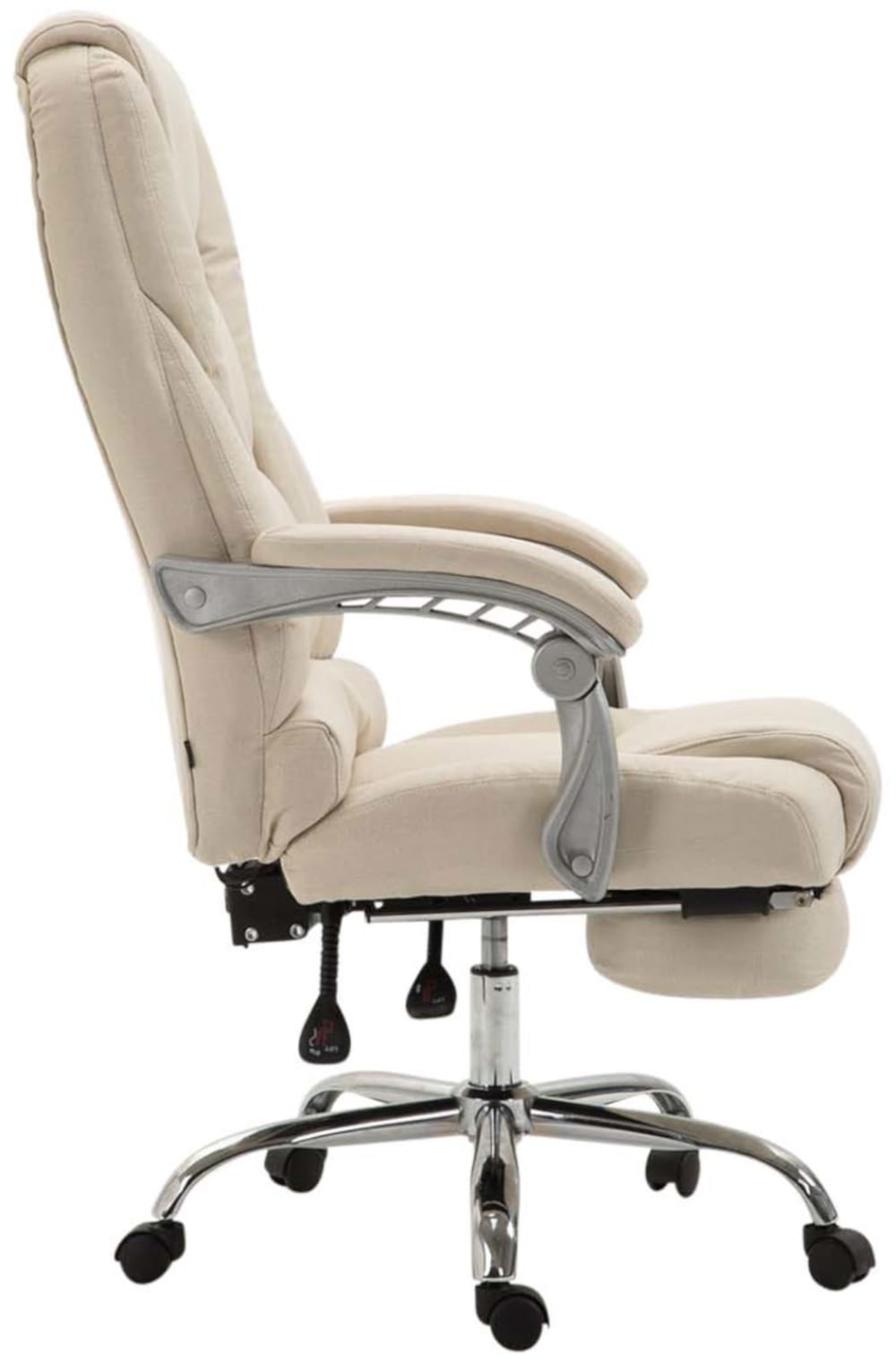 Bürostuhl drehbar höhenverstellbar aus Stoff creme 64x118x68cm Stoff Beige CLP Möbel Büromöbel Bürostühle