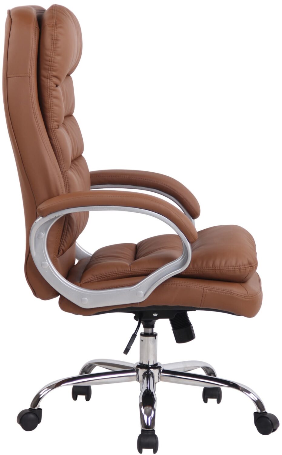 Bürostuhl höhenverstellbar drehbar aus Kunstleder hellbraun 77x116x68cm PVC und Synthetik Braun CLP Möbel Büromöbel Bürostühle