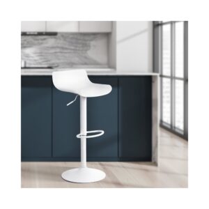 Barhocker höhenverstellbar drehbar aus Kunststoff weiß 44x69x43cm Harz Weiß CLP Möbel Esszimmermöbel Barhocker