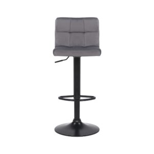 Barhocker höhenverstellbar drehbar aus Samt grau 40x85x40cm Samt Grau CLP Möbel Esszimmermöbel Barhocker