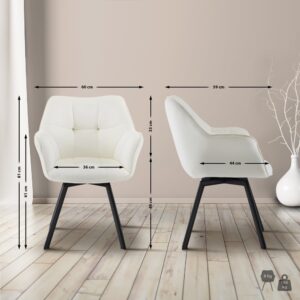wohnli-moebel-suche-M25020398-1 Esszimmerstuhl mit Füßen aus Metall und Sitz aus Samt creme 59x81x60cm Samt Beige CLP Möbel Esszimmermöbel Stühle