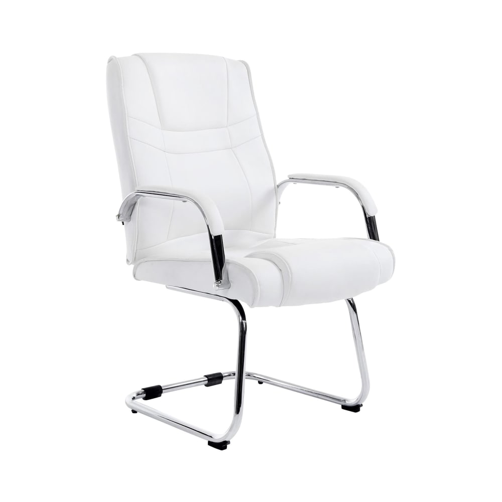 wohnli-moebel-suche-M25020400 Wohnli Möbelsuche - Freischwinger mit Sitz aus Kunstleder weiß