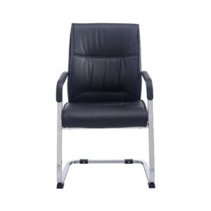 Freischwinger mit Metallgestell und Sitz aus Kunstleder schwarz 65x102x58cm PVC und Synthetik Schwarz CLP Möbel Esszimmermöbel Stühle