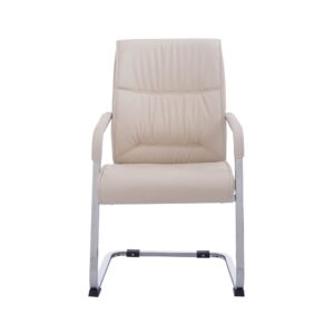 Freischwinger mit Metallgestell und Sitz aus Kunstleder creme 65x102x58cm PVC und Synthetik Beige CLP Möbel Esszimmermöbel Stühle