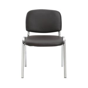 Besucherstuhl mit Metallgestell und Sitz aus Kunstleder braun 48x79x54cm PVC und Synthetik Braun CLP Möbel Esszimmermöbel Stühle