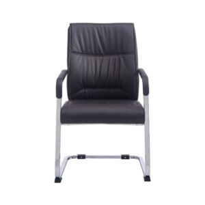 Freischwinger mit Metallgestell und Sitz aus Kunstleder braun 65x102x58cm PVC und Synthetik Braun CLP Möbel Esszimmermöbel Stühle