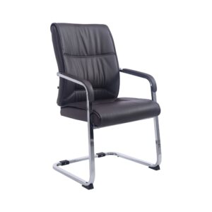 wohnli-moebel-suche-M25020419 Wohnli Möbelsuche - Freischwinger mit Metallgestell und Sitz aus Kunstleder braun