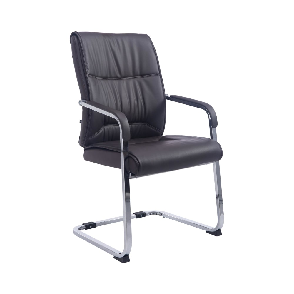 wohnli-moebel-suche-M25020419 Wohnli Möbelsuche - Freischwinger mit Metallgestell und Sitz aus Kunstleder braun