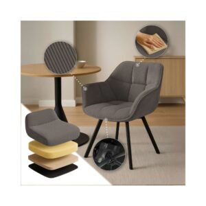 Esszimmerstuhl mit Armlehnen aus Cord braun 59x81x60cm Baumwolle Braun CLP Möbel Esszimmermöbel Stühle