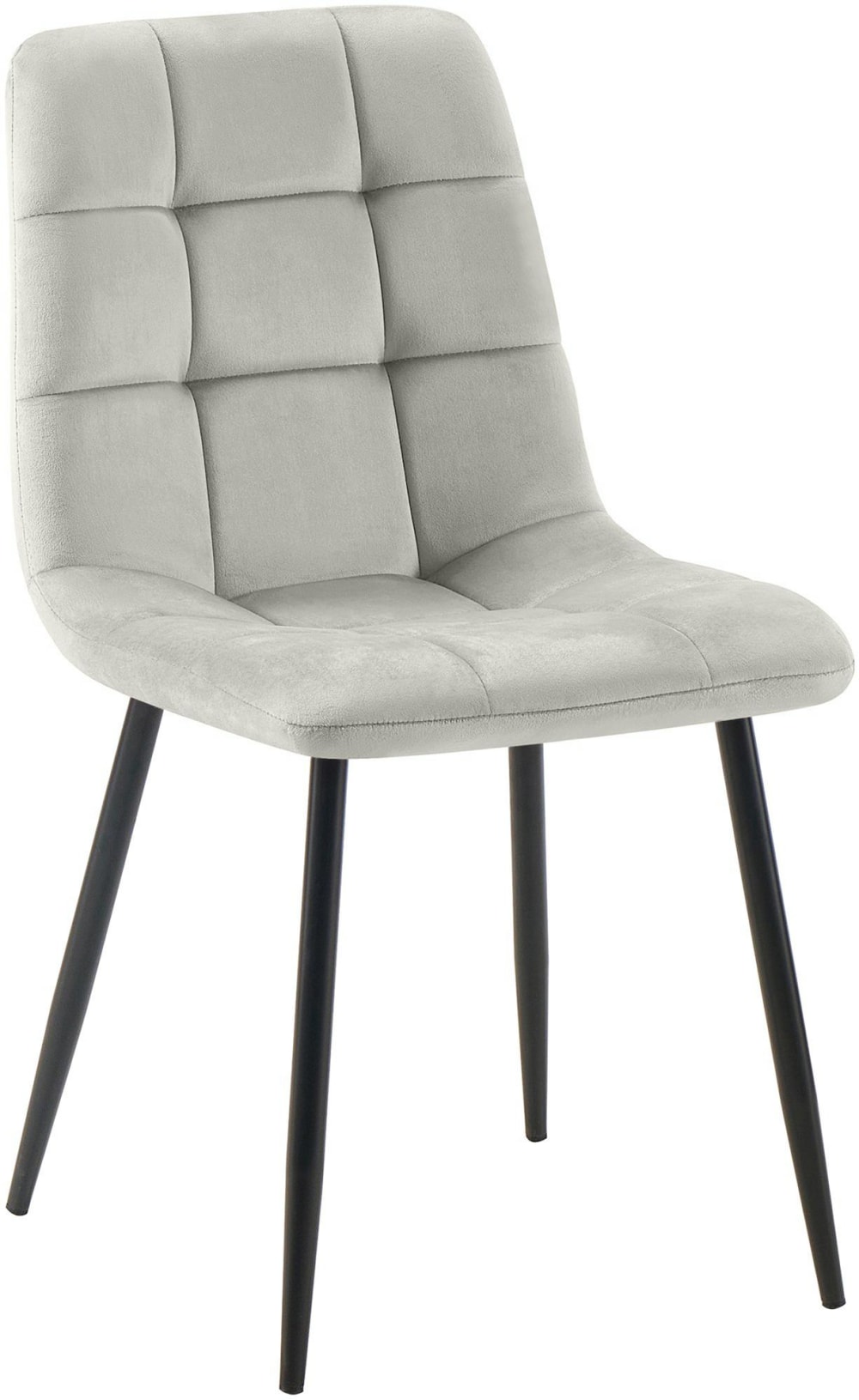 wohnli-moebel-suche-M25020445 Wohnli Möbelsuche - Esszimmerstuhl mit Metallgestell aus Samt grau