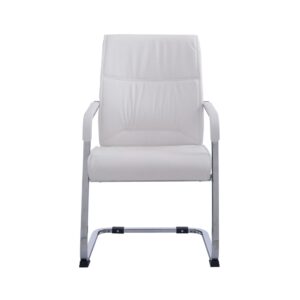 Freischwinger mit Metallgestell und Sitz aus Kunstleder weiß 65x102x58cm PVC und Synthetik Weiß CLP Möbel Esszimmermöbel Stühle