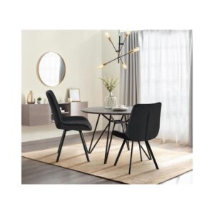 wohnli-moebel-suche-M25020447-1 Esszimmerstuhl mit Füßen aus Metall und Sitz aus Samt schwarz 59x89x53cm Samt Schwarz CLP Möbel Esszimmermöbel Stühle