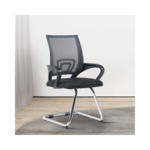 Freischwinger mit Metallgestell und Sitz aus Stoff grau 53x91x59cm Stoff Grau CLP Möbel Esszimmermöbel Stühle