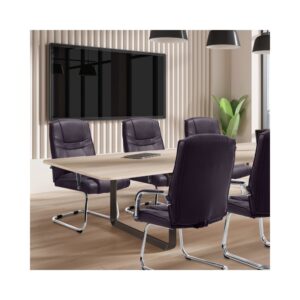 Freischwinger mit Sitz aus Kunstleder braun 67x104x60cm PVC und Synthetik Braun CLP Möbel Esszimmermöbel Stühle