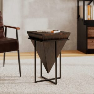 Mitteltisch aus Holz und Metall 36x56x36cm Holz Braun Maison Pavane Möbel Wohnzimmermöbel Beistelltische