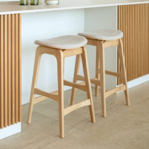 5 cm aus Holz und beigem Stoff