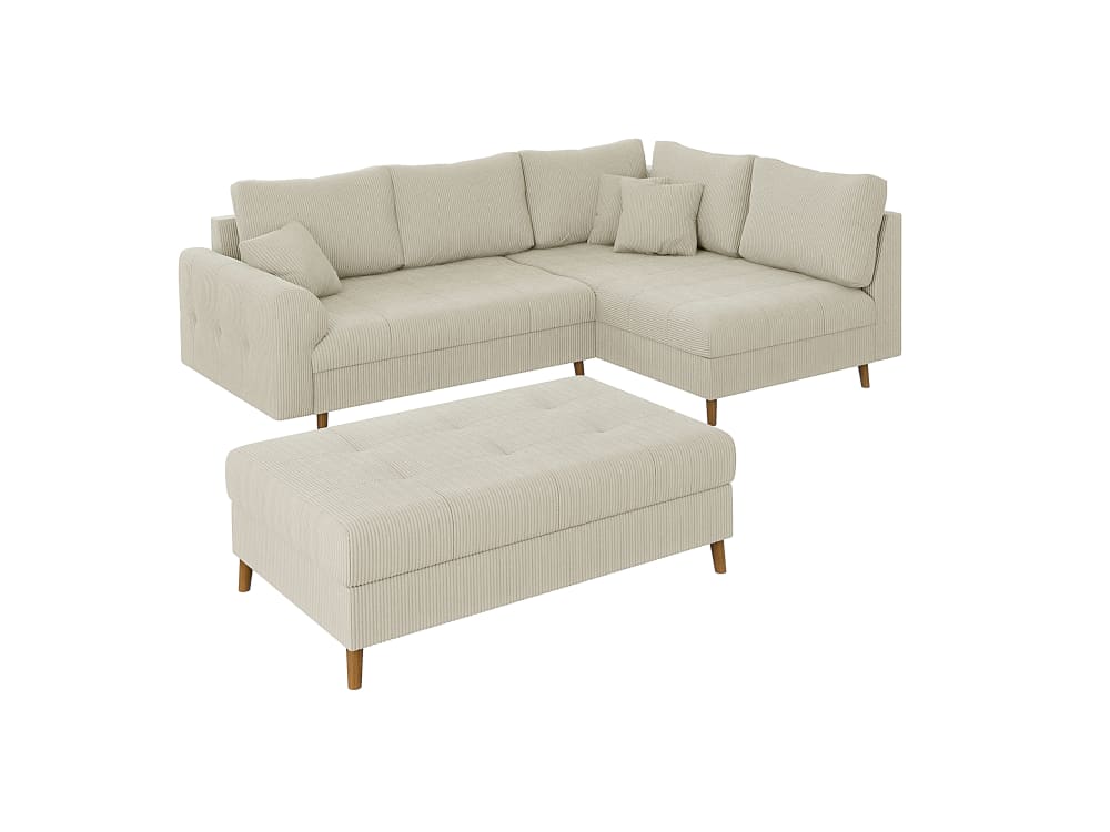 wohnli-moebel-suche-M25020510 Wohnli Möbelsuche - Ecksofa mit Schlaffunktion und Hocker aus Cord-Stoff