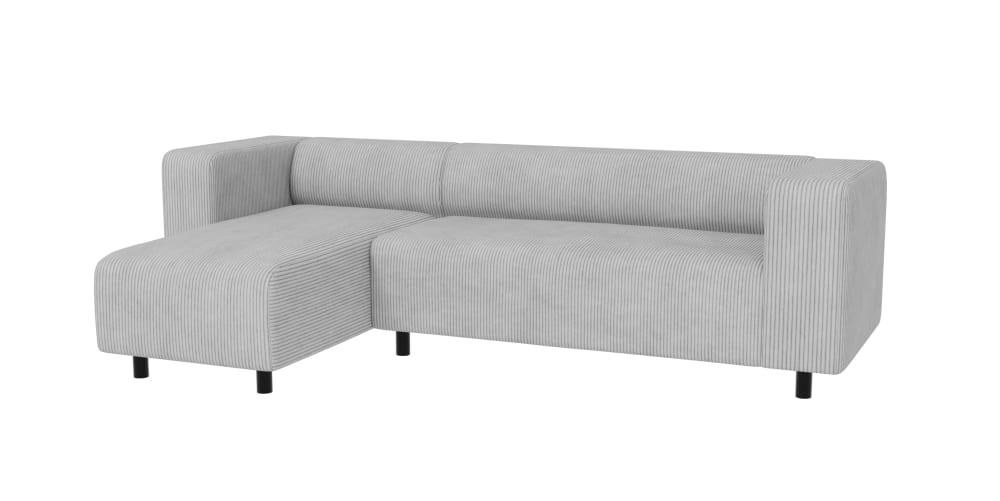 Wohnli Möbelsuche - Modernes Ecksofa mit Ottomane aus Cord-Stoff