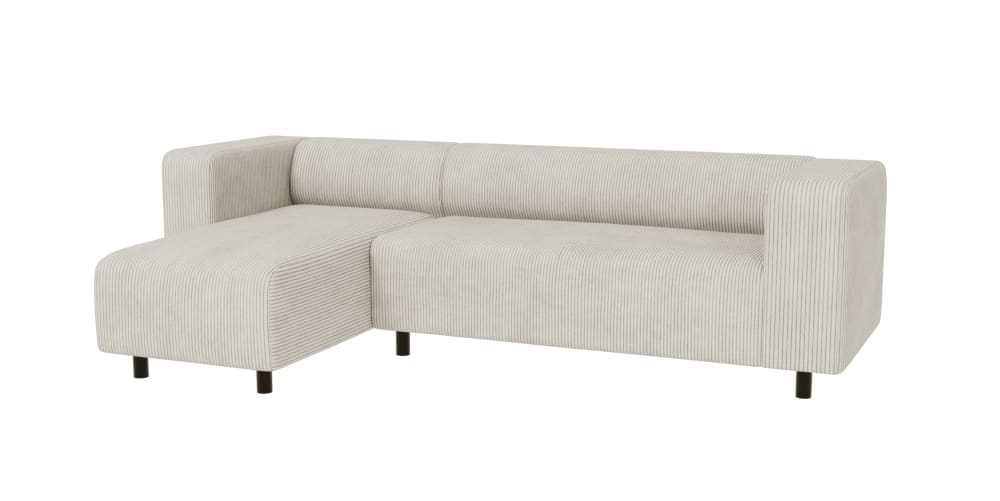 Wohnli Möbelsuche - Modernes Ecksofa mit Ottomane aus Cord-Stoff