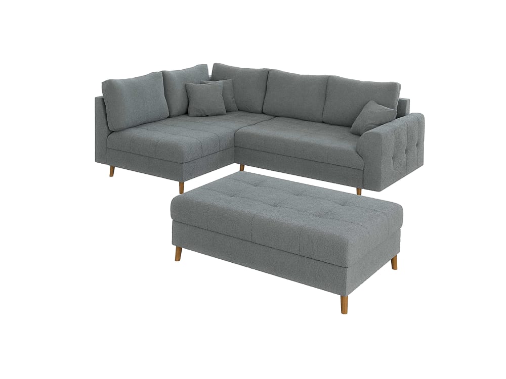wohnli-moebel-suche-M25020526 Wohnli Möbelsuche - Ecksofa mit Schlaffunktion und Hocker aus Boucle-Stoff