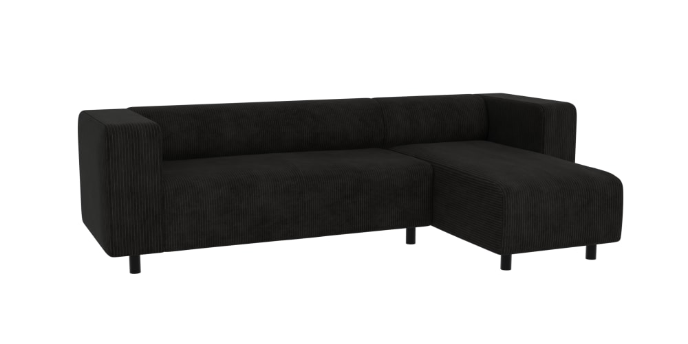 Wohnli Möbelsuche - Modernes Ecksofa mit Ottomane aus Cord-Stoff