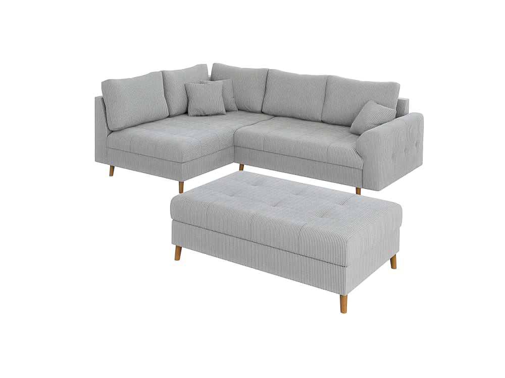 wohnli-moebel-suche-M25020533 Wohnli Möbelsuche - Ecksofa mit Schlaffunktion und Hocker aus Cord-Stoff