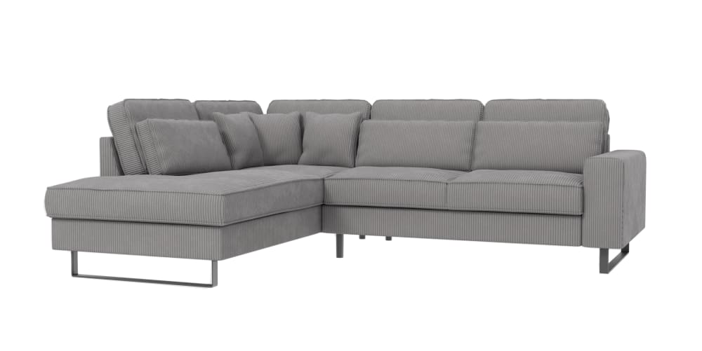 wohnli-moebel-suche-M25020544 Wohnli Möbelsuche - Ecksofa mit schwarzen Metall-Füßen aus Cord-Stoff