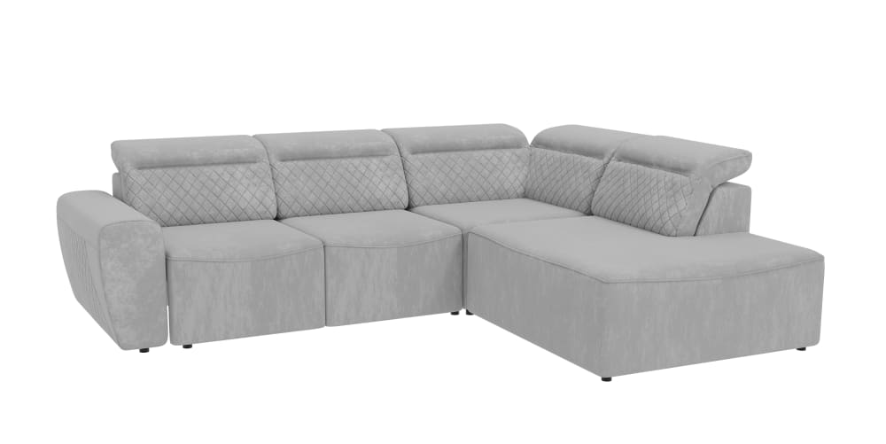 Wohnli Möbelsuche - Ecksofa mit Schlaffunktion und Bettkasten aus Samt-Stoff