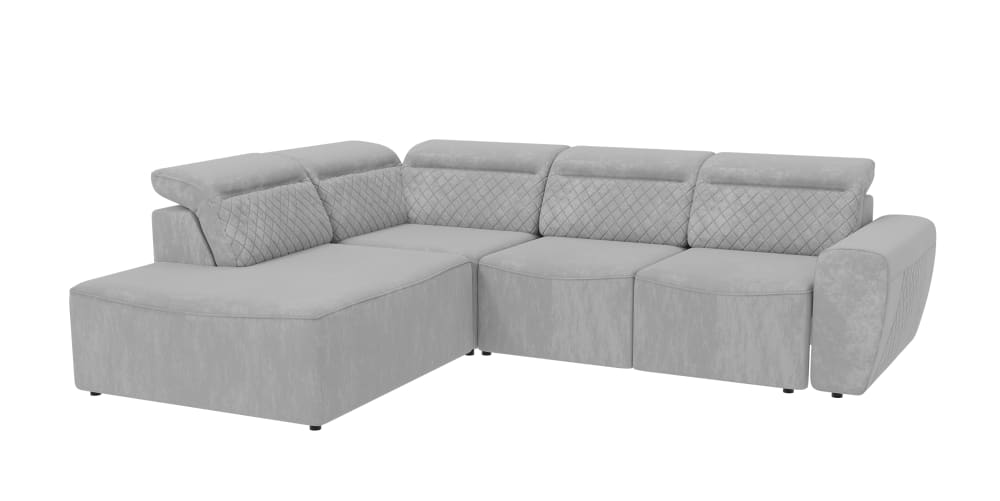 Wohnli Möbelsuche - Ecksofa mit Schlaffunktion und Bettkasten aus Samt-Stoff